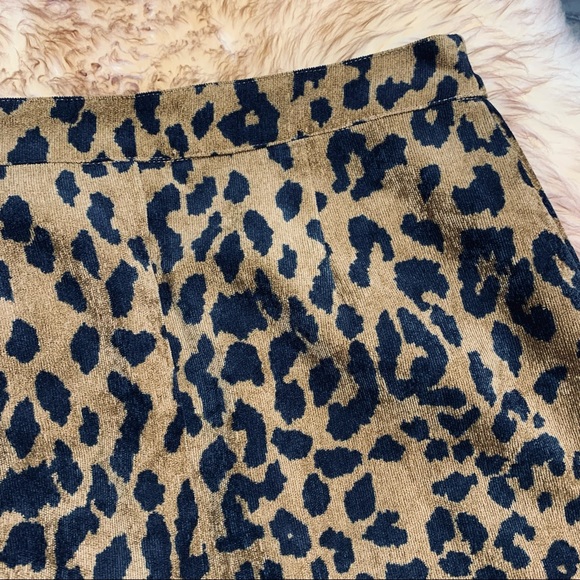 Eye of the Needle Leopard Print Corduroy Button Front Skirt size M - Picture 4 of 12